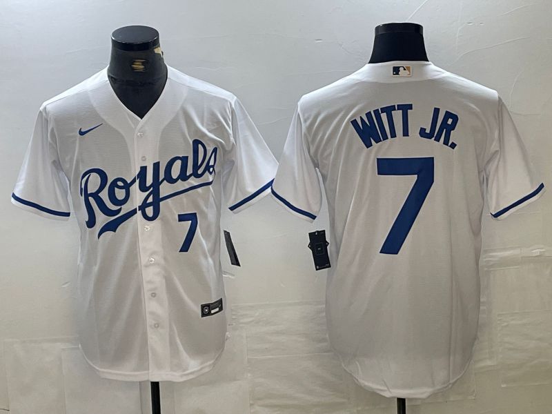 Men Kansas City Royals 7 Witt jr White 2024 Nike Game MLB Jersey style 3